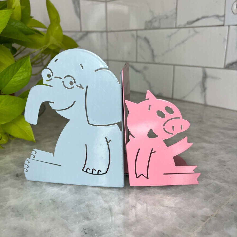 Mo Willems Elephant and Piggie Metal Bookends YOTTOY Kids Room Decor